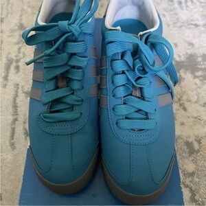 Size 8 Adidas Samoa Casual Tennis Shoes Men's Turquoise/White Q32544